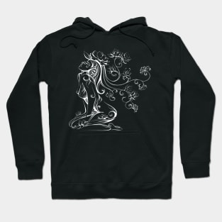 flower woman abstract art white version Hoodie